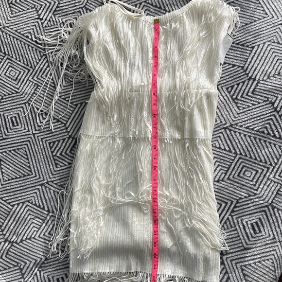✨NWT Dress The Population White Roxy Fringe Dress - Picture 7 of 7